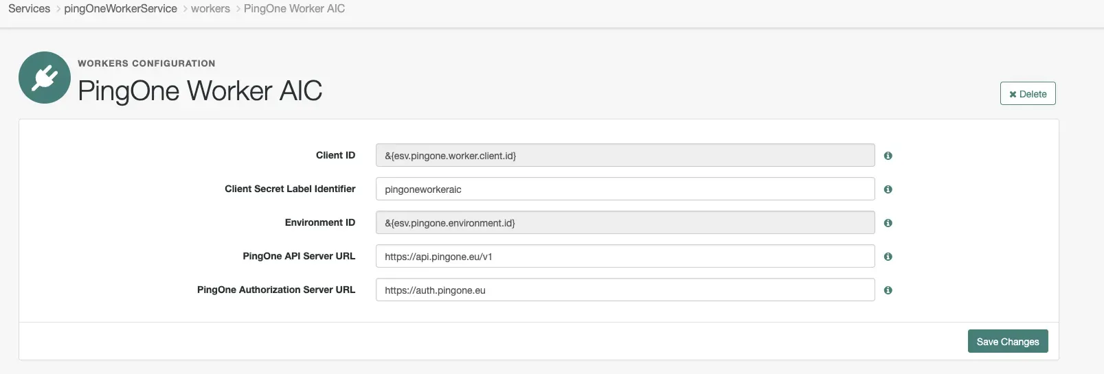 PingOne API and Authorization Server URL has been set to .eu