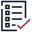 Icon showing a checklist with a checkmark at the bottom.