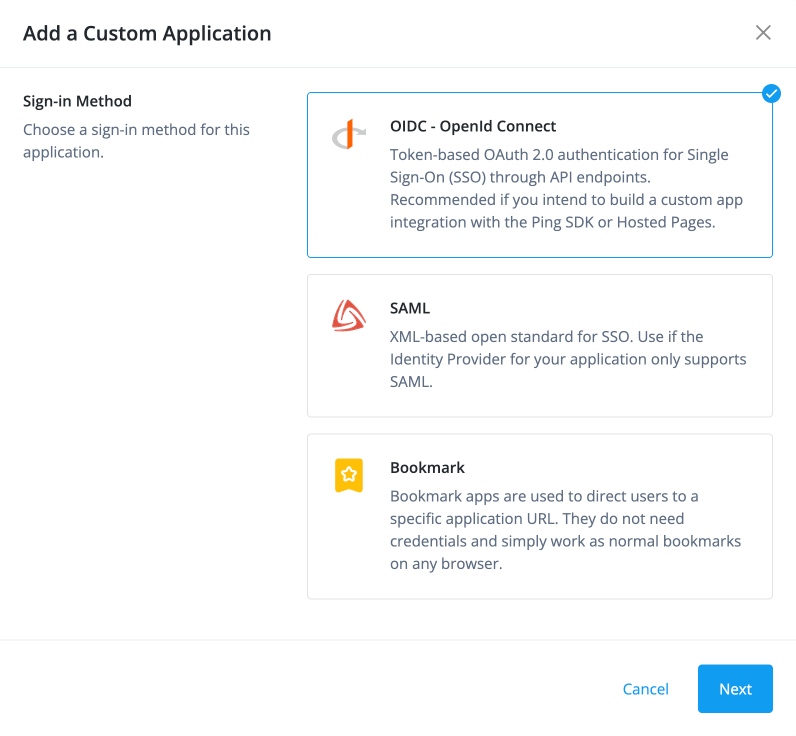 Add a custom application in the admin UI