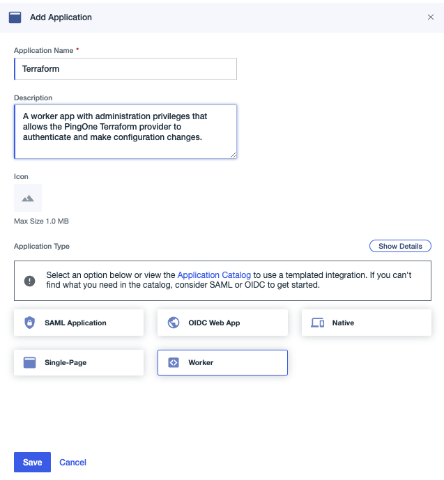PingOne admin console