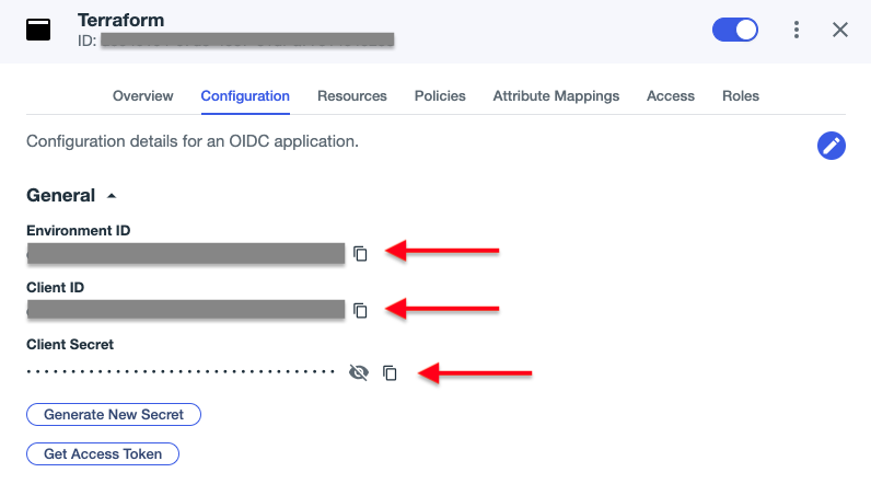 PingOne admin console